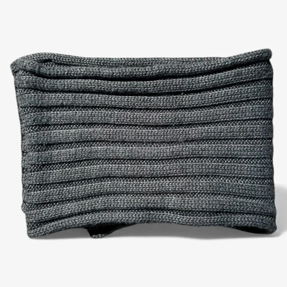 Roundtree & Yorke Charcoal Ribbed Wool Scarf Gray Winter Accessory OS